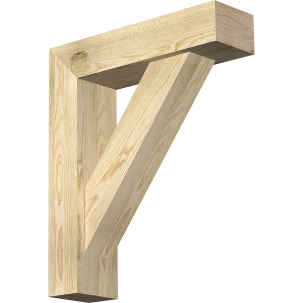 Ekena Millwork Traditional Block Rough Sawn Bracket w/ Offset Brace, Douglas Fir, 6"W x 22"D x 26"H BKT0604X22X26TRA05RDF - main